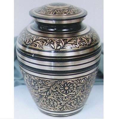 Decorative Cremation Urns Black Beautiful Hand Engraving work