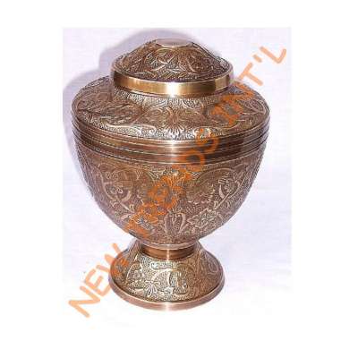 Brass urn for ashes